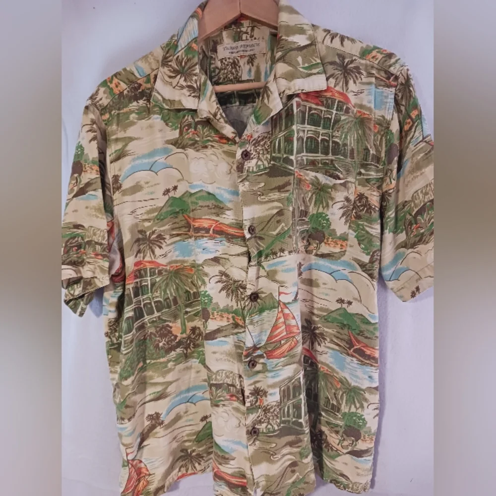 100% SILK Hawaiian Shirt Mens XL Beauiful!! - Picture 1 of 7
